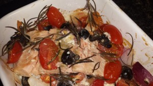 Salmon with Roasted Tomatoes & Olives