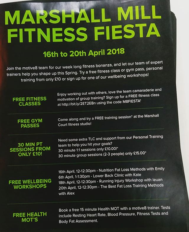 If you’re #Leeds based, why not sign up for our #FREE stuff as part of our #fitnessfiesta  #classes #gympasses #wellbeing #workshops #healthchecks #measurements #fitnesstesting