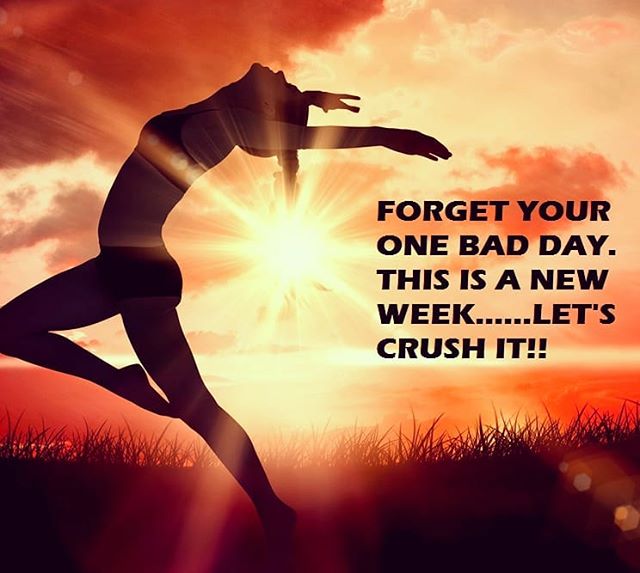 Don’t beat yourself up about one bad day. It’s a new week #crushit #newweek #noregrets #motivationalmonday #mondaymotivation #mondaymorning #monday #justdoit