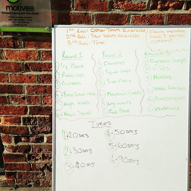 Today’s lunch time #circuit #dice #fun! #fitness #circuittraining #motive8north #hiit #hiitworkout