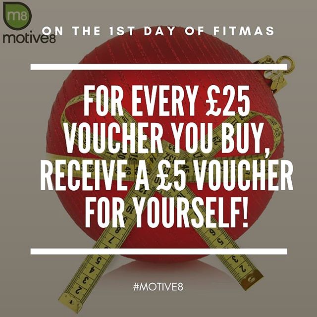 On the first day of fitmas motive8 gave to me…….give a friend a gift of fitness this year! #12daysoffitmas #motive8north #leedsgym #leedsdeals #christmas #christmasgifts